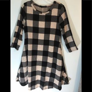 Sweet Claire Buffalo Print Dress with Pockets